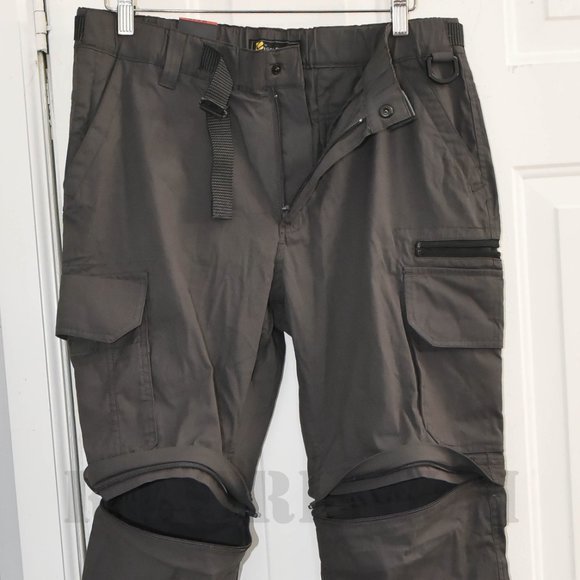 GRAY ( Charcoal ) Men's Convertible Pants BC Clothing - Picture 9 of 13